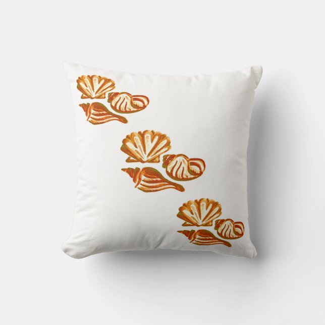 Brown Red Seashells Kudde (Framsida)