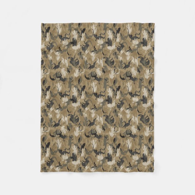 Brown Reptile Camouflage Fleece Blanket (Framsidan)