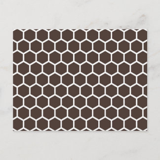 Brown Retro Colorful Modern Honeycomb Mönster Vykort