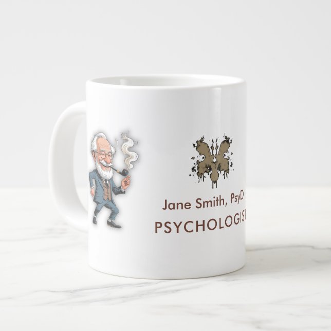 Brown Rorschach Psychology Customizable Freud Figu Jumbo Mugg (Framsida vänster)