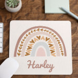 Brown Rosa Boho Rainbow Anpassat namn Monogram<br><div class="desc">Det här är en brun Rosa Boho Rainbow Anpassad namnpad!</div>