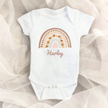 Brown Rosa Boho Rainbow Anpassat namn Monogram