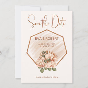 Brown Rosa Grönt Orchid Boho Eucalyptus Bröllop Spara Datumet