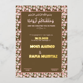 Brown rosa Nikkah, Islamic giftermål certifikat