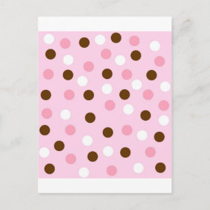 Brown & Rosa Polka dots Vykort