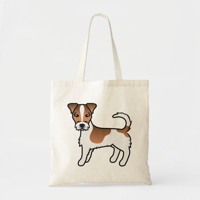 Brown Rough Jacka Jack Russell Terrier Tecknad hun Tygkasse (Framsidan)