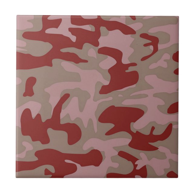Brown Rust Camo Camouflage Kakelplatta (Framsidan)