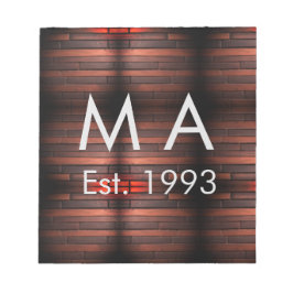 Brown rustic brick stone add name letter year date anteckningsblock