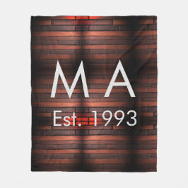 Brown rustic brick stone add name letter year date fleecefilt