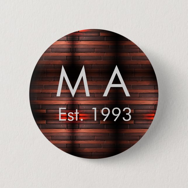 Brown rustic brick stone add name letter year date knapp (Framsida)