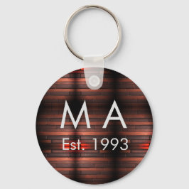 Brown rustic brick stone add name letter year date nyckelring