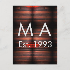 Brown rustic brick stone add name letter year date vykort