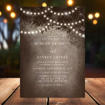 Brown Rustic Dreamy Träd String Ljus Bröllop Inbjudningar<br><div class="desc">Skapa en magisk ambitionsnivå för din speciella dag med den här Brun Rustic Dreamy Träd String Ljus bröllopsinbjudan. Den här inbjudan har en kanterande sträng ljus som är inkapslad över ett rustiskt brunt träd och anger en romantisk och vismisk ton för bröllop. Perfekt för utomhus- och kvällsceremonier fångar designen naturens...</div>
