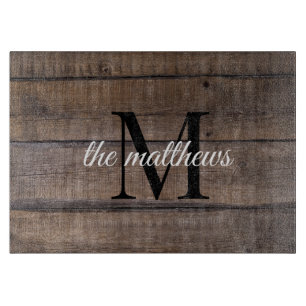 Brown Rustic Farmhouse Barn Wood Monogram Namn