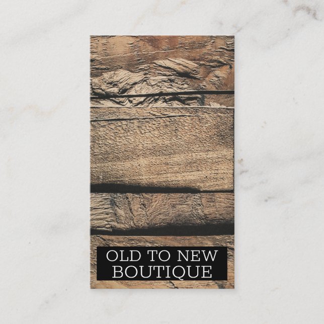 Brown Rustic Old Wood Board Plank Struktur Visitkort (Framsida)