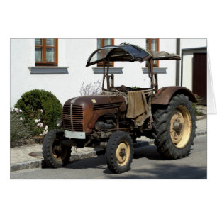 Brown Rusty Tractor Hälsningskort