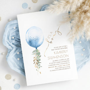 Brown Sage Grönt och Blue Boy Baby Shower Inbjudningar