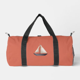 Brown Sailing Boat and Name on Red