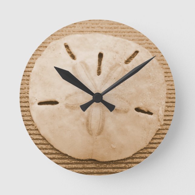 Brown Sand Dollar Rund Klocka (Framsida)