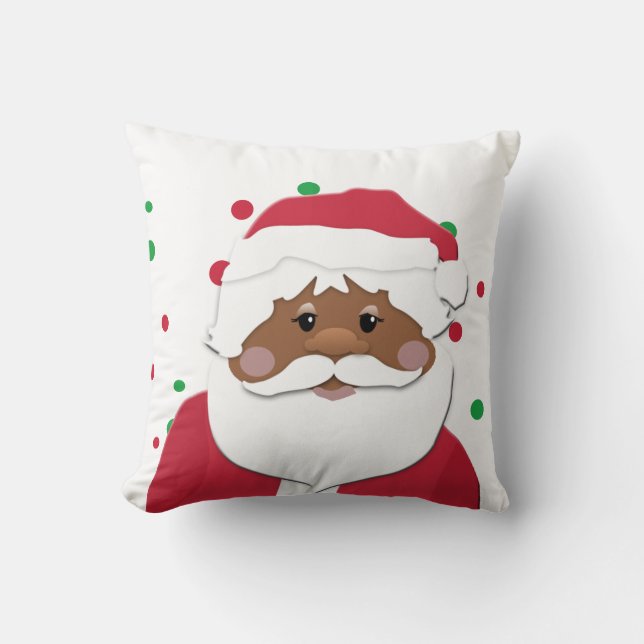 Brown Santa Decorative jul Pillow Kudde (Framsida)