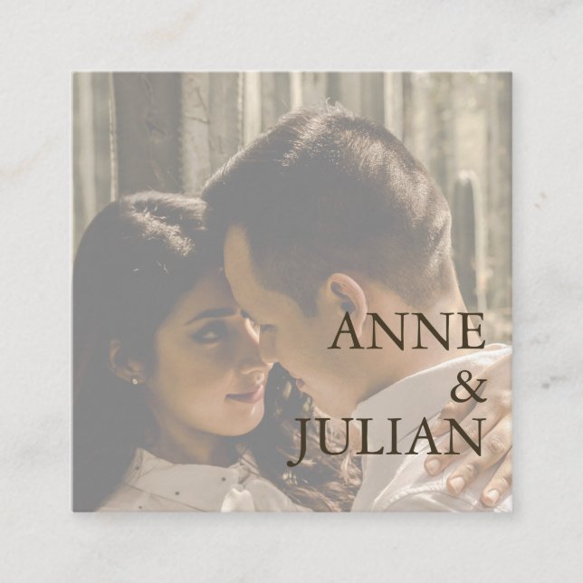 Brown Scannable QR Code Wedding Enclosure Card Tilläggskort (Framsida)