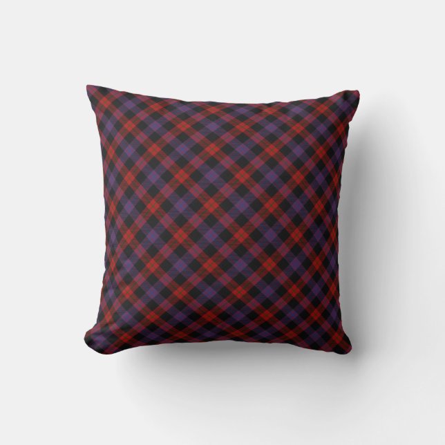 Brown Scottish Klan Tartan Dekorativ kudde (Framsida)