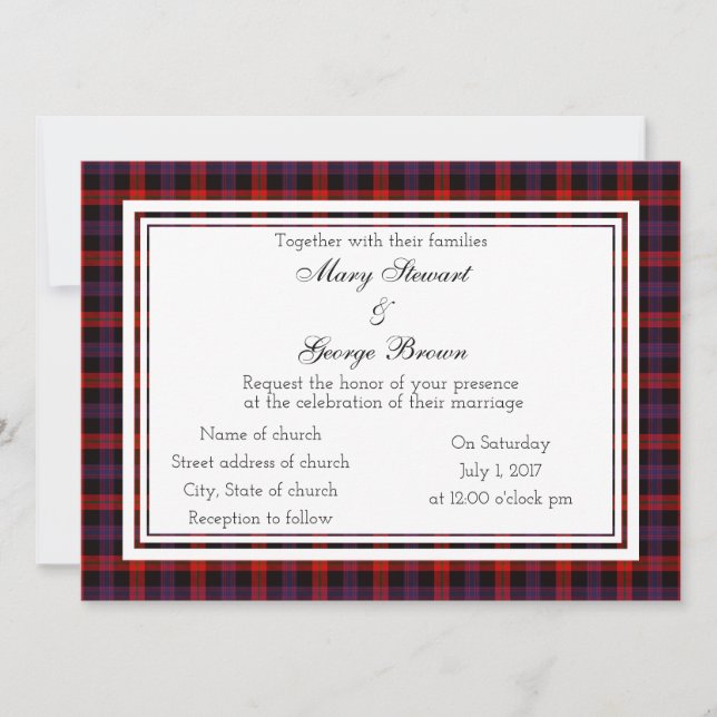 Brown Scottish Wedding Invitation Inbjudningar (Framsida)