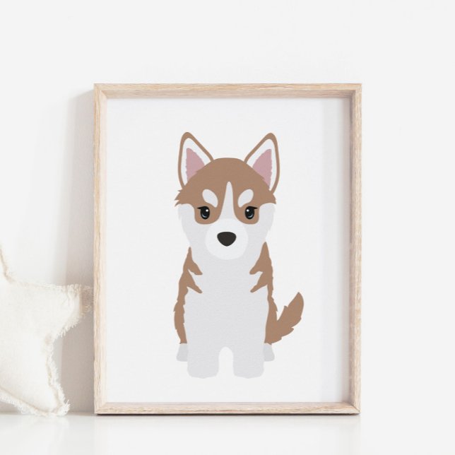 Brown Siberian husky Puppy Kids Room Decor Poster (Skapare uppladdad)
