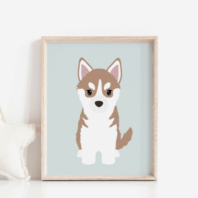 Brown Siberian husky Puppy Kids Room Decor Poster (Skapare uppladdad)