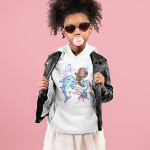 Brown Sjöjungfru Anpassningsbar Kids Namn Rosa Gir T Shirt
