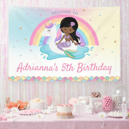 Brown Sjöjungfru Unicorn Bassäng Birthday Välkomme