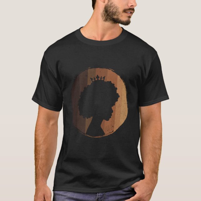 Brown skin Queen Melanin Dream Big Queen Natural A T Shirt (Framsida)