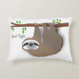 Brown Sloth Bra Night Bra Morgon Reversible Prydnadskudde
