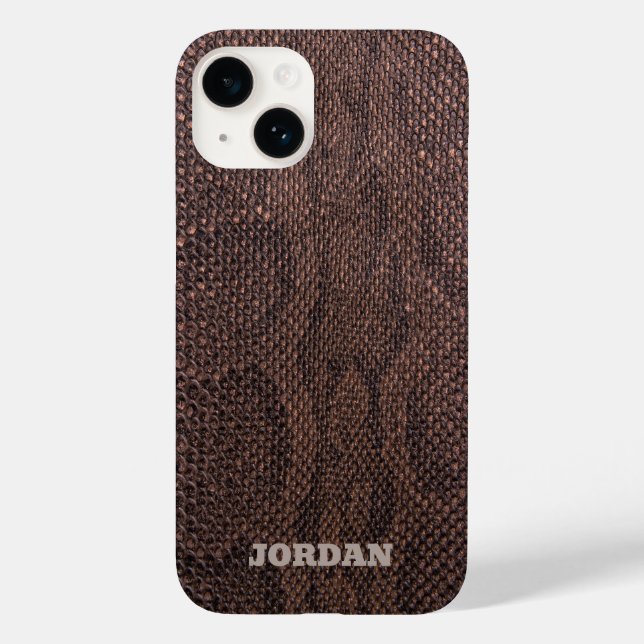 Brown Snakeskin Fodral-Mate iphone case (Baksida)