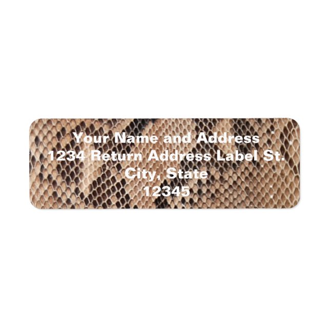 Brown Snakeskin-utseende Returadress Etikett (Framsidan)