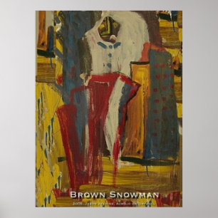 Brown Snögubbe Poster
