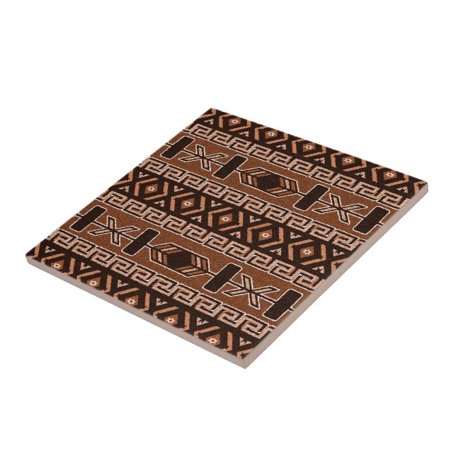 Brown Southwest Aztec Mönster Kakelplatta (Sidan)