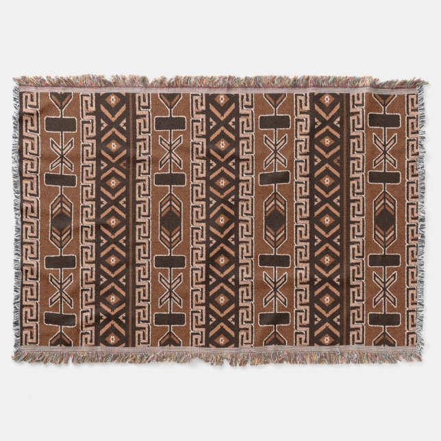 Brown Southwest Design Aztec Mönster Mysfilt (Framsidan)