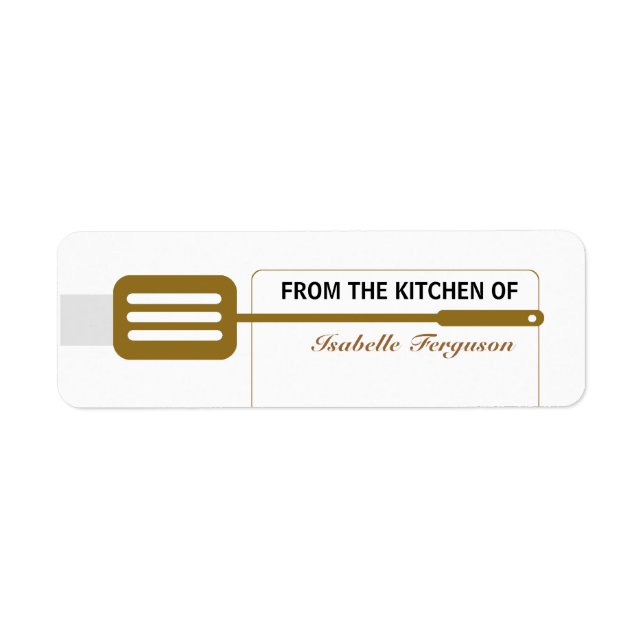 Brown Spatula Kitchen Returadress Etikett (Framsidan)