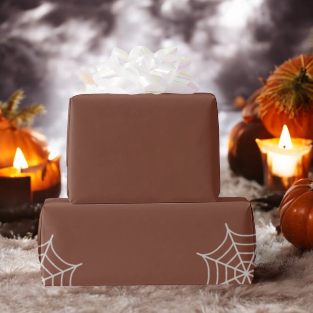 Brown Spindelnät Spooky Helgdag Gift Presentpapper (Skapare uppladdad)