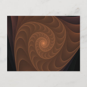 Brown Spiral Fractal Vykort