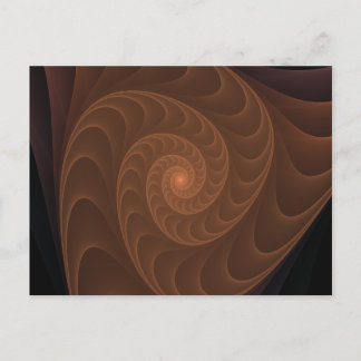 Brown Spiral Fractal Vykort