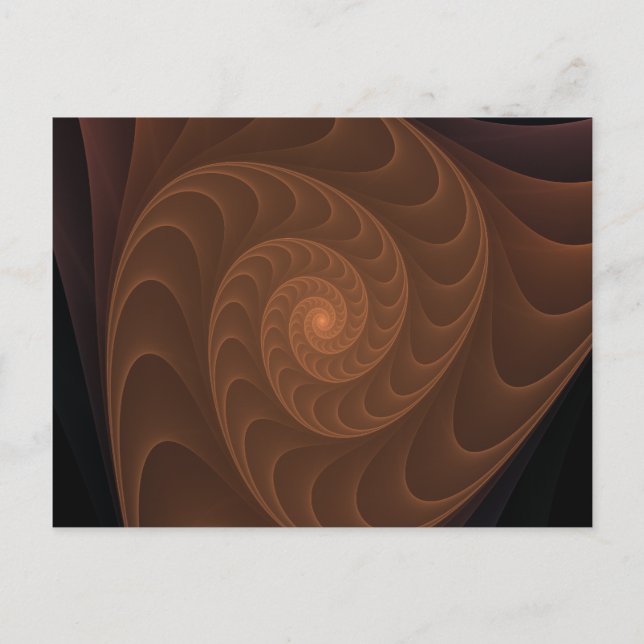 Brown Spiral Fractal Vykort (Framsida)