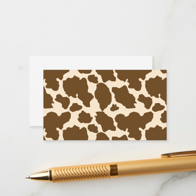 Brown Spots Cow Print Farmer Farm Animals Classy Tilläggskort (Fram/Back In Situ)