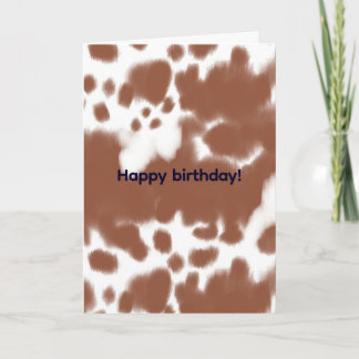 Brown spotted cow hide kort