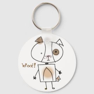 Brown Spottie Hund Keychain Nyckelring