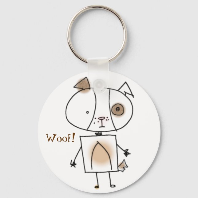 Brown Spottie Hund Keychain Nyckelring (Framsida)