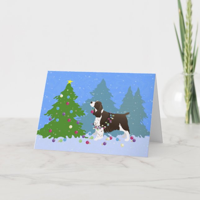 Brown Springer spanel Decoration Julgran Helgkort (Framsida)