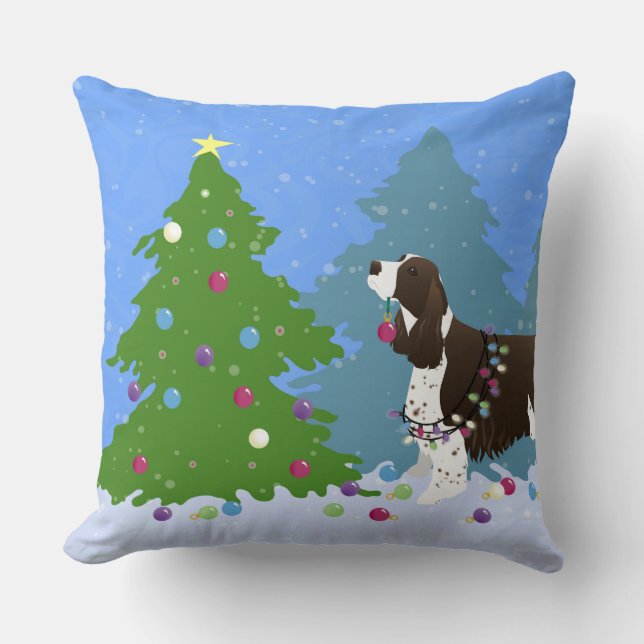 Brown Springer spanel Decoration Julgran Kudde (Framsida)