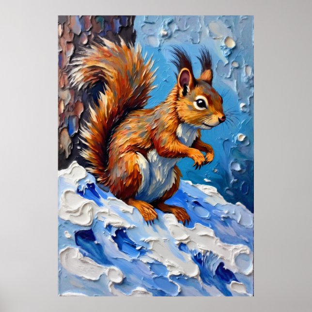 Brown Squirrel in the Snow Poster (Framsidan)